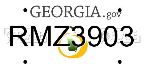 RMZ3903 Georgia License Plate