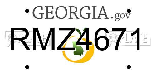 RMZ4671 Georgia License Plate