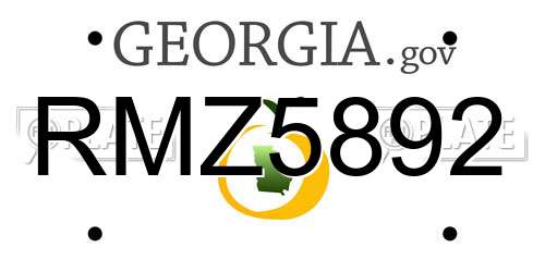 RMZ5892 Georgia License Plate