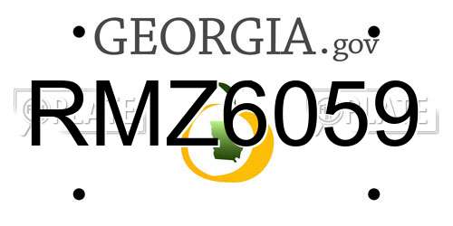 RMZ6059 Georgia License Plate