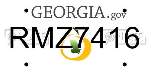 RMZ7416 Georgia License Plate