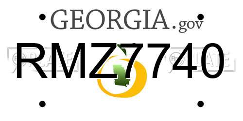 RMZ7740 Georgia License Plate