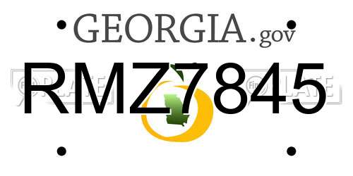 RMZ7845 Georgia License Plate