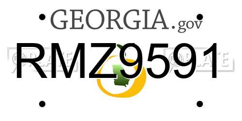 RMZ9591 Georgia License Plate