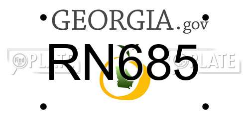 RN685 Georgia License Plate