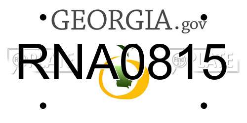 RNA0815 Georgia License Plate