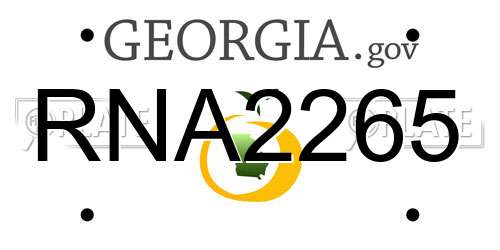 RNA2265 Georgia License Plate