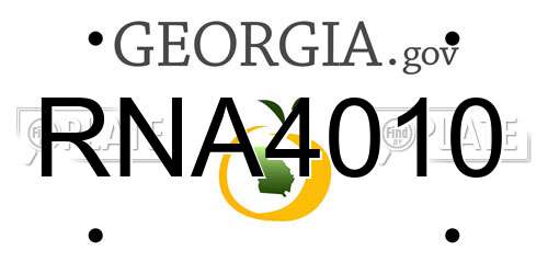 RNA4010 Georgia License Plate