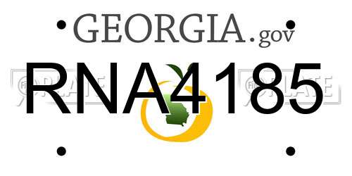 RNA4185 Georgia License Plate