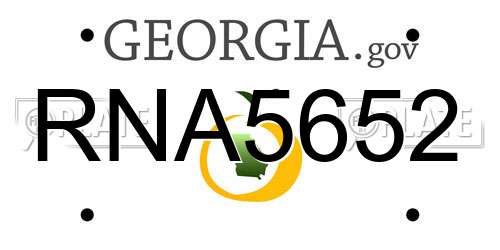RNA5652 Georgia License Plate
