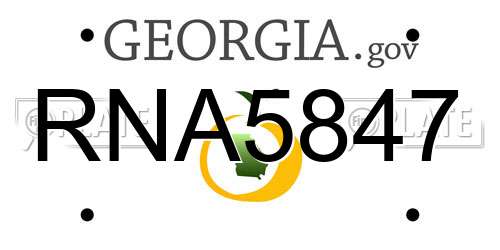 RNA5847 Georgia License Plate