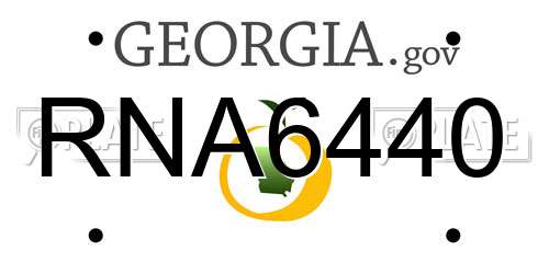 RNA6440 Georgia License Plate