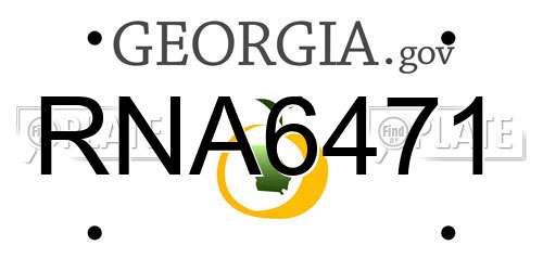 RNA6471 Georgia License Plate