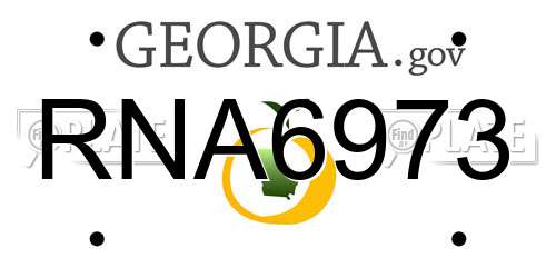 RNA6973 Georgia License Plate