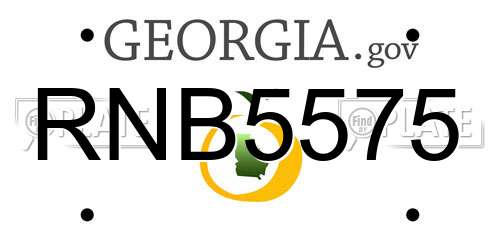 RNB5575 Georgia License Plate