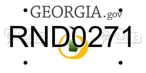 RND0271 Georgia License Plate