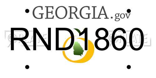 RND1860 Georgia License Plate