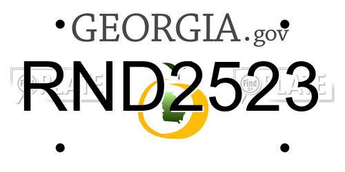 RND2523 Georgia License Plate