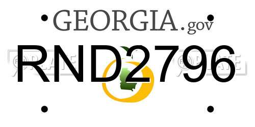 RND2796 Georgia License Plate
