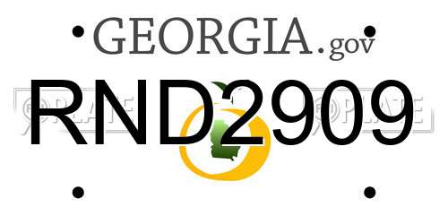 RND2909 Georgia License Plate