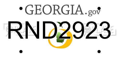 RND2923 Georgia License Plate