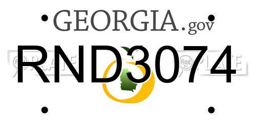 RND3074 Georgia License Plate