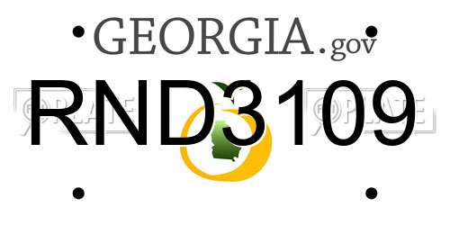 RND3109 Georgia License Plate