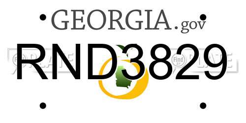 RND3829 Georgia License Plate