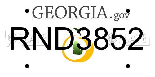 RND3852 Georgia License Plate