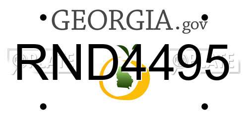 RND4495 Georgia License Plate