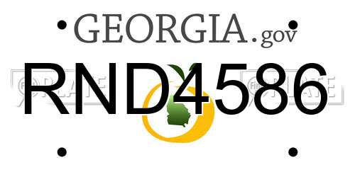 RND4586 Georgia License Plate