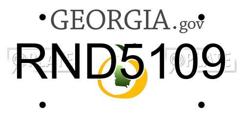 RND5109 Georgia License Plate