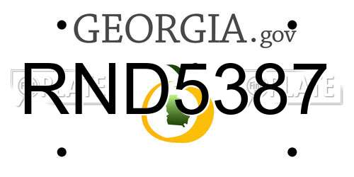 RND5387 Georgia License Plate
