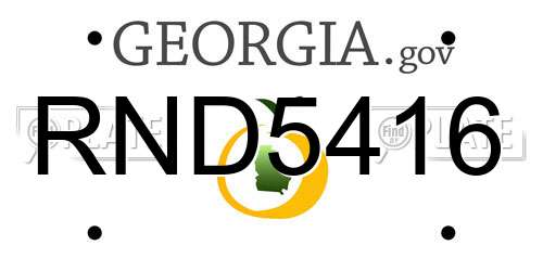 RND5416 Georgia License Plate