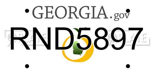 RND5897 Georgia License Plate