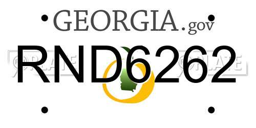 RND6262 Georgia License Plate