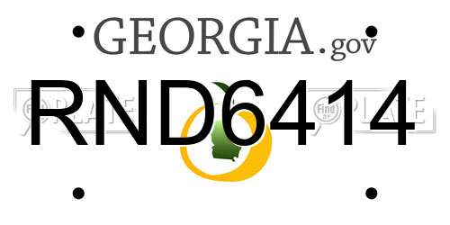 RND6414 Georgia License Plate