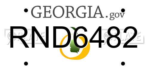 RND6482 Georgia License Plate