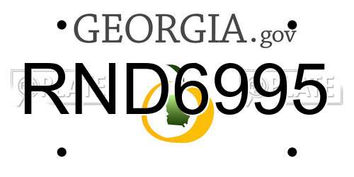 RND6995 Georgia License Plate