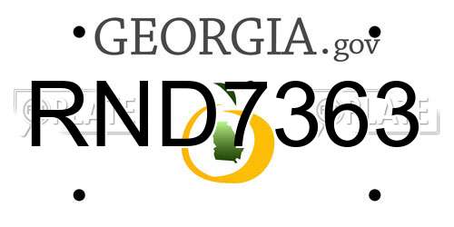 RND7363 Georgia License Plate