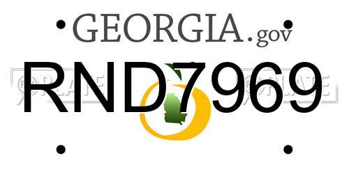 RND7969 Georgia License Plate