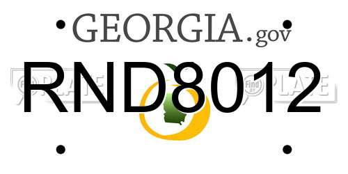 RND8012 Georgia License Plate