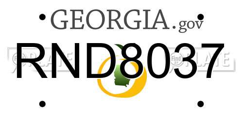 RND8037 Georgia License Plate