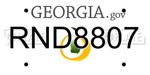 RND8807 Georgia License Plate