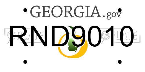 RND9010 Georgia License Plate