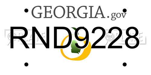 RND9228 Georgia License Plate