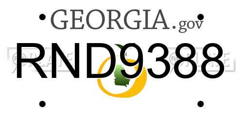 RND9388 Georgia License Plate