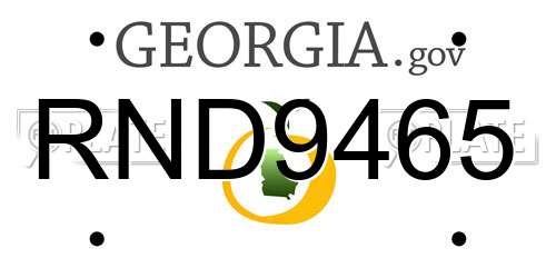 RND9465 Georgia License Plate