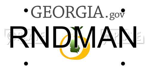 RNDMAN Georgia License Plate