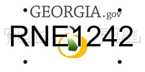 RNE1242 Georgia License Plate
